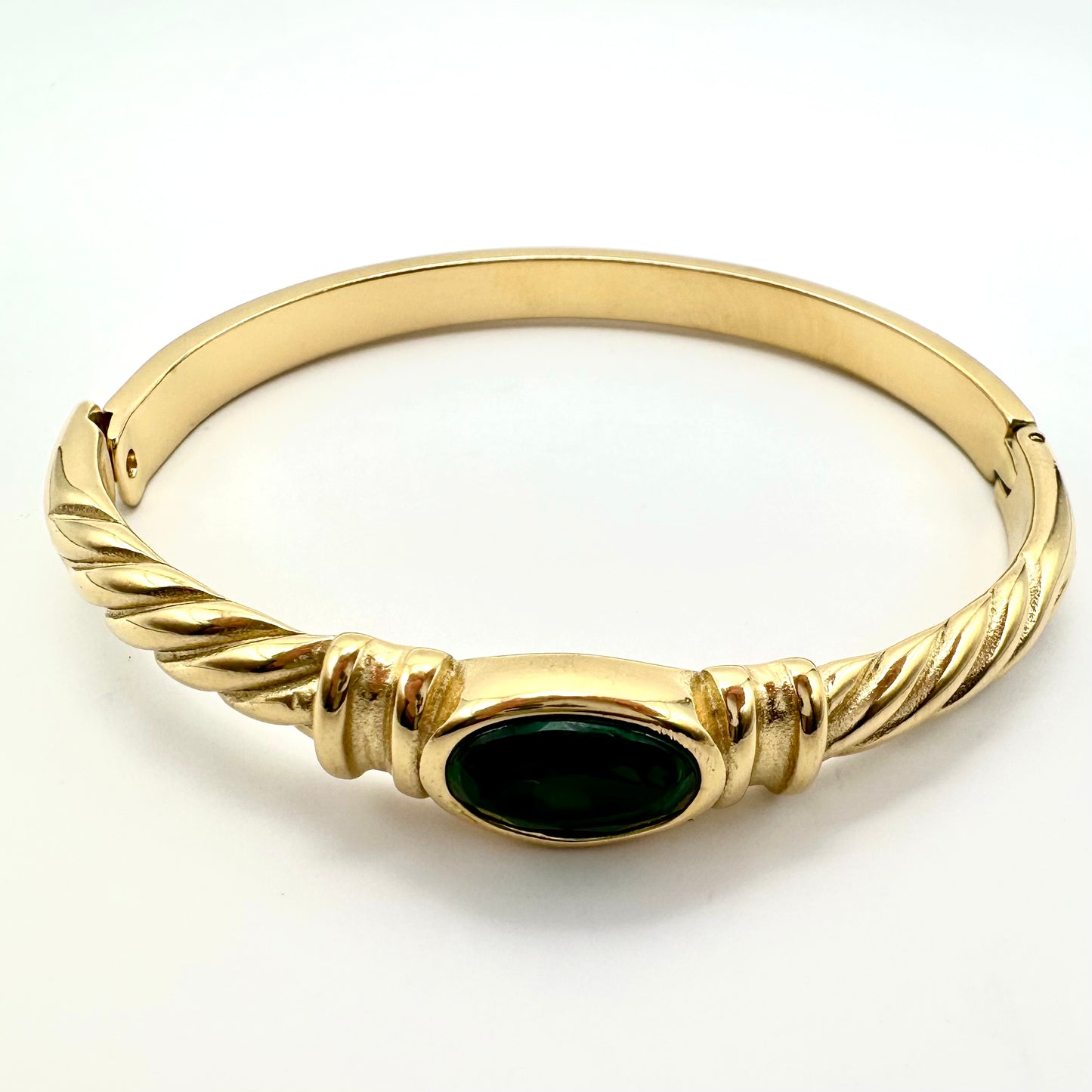 Damen-Armreif "Royal Emerald" in Gold-Optik