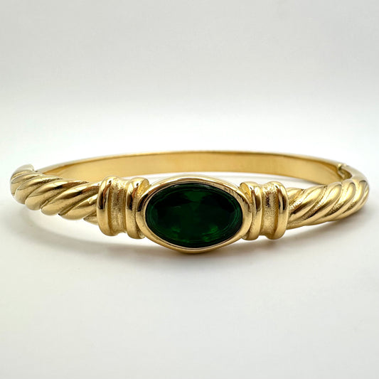 Damen-Armreif "Royal Emerald" in Gold-Optik