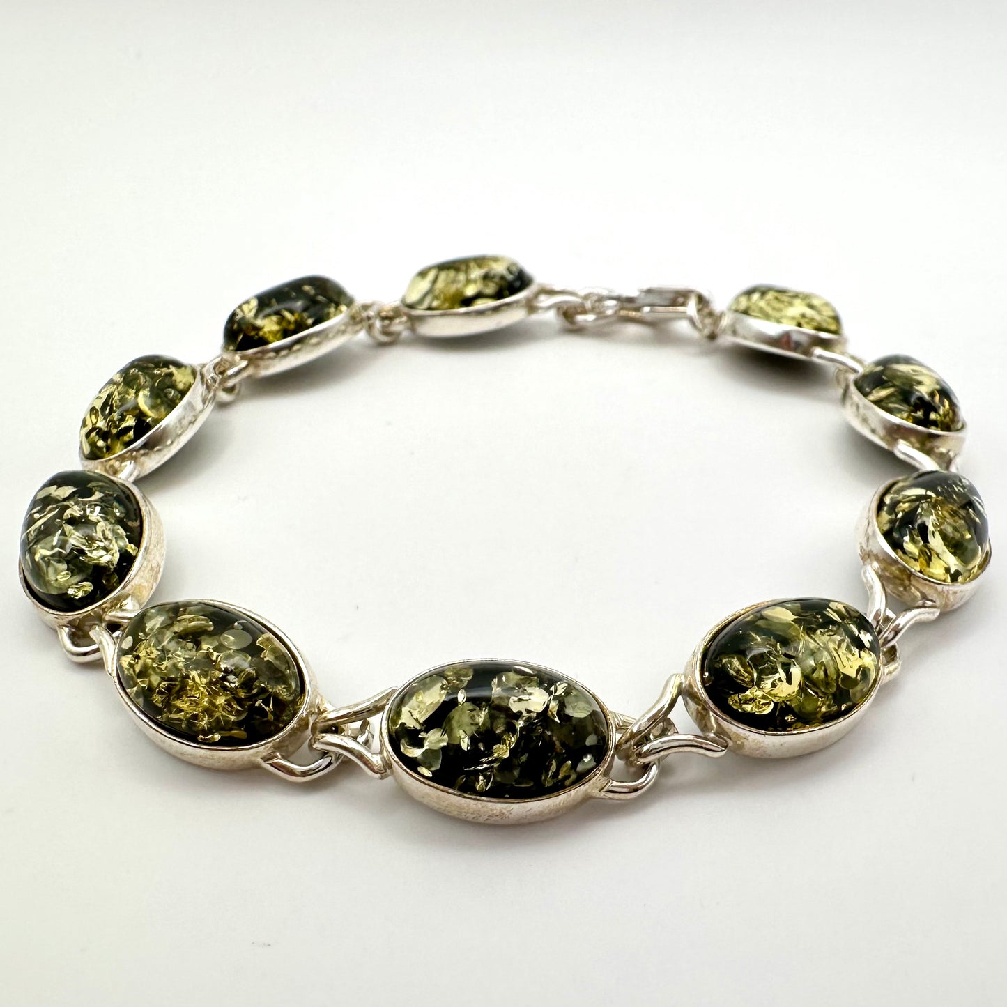 Damen-Armband „Forest Amber“ mit grünem Bernstein
