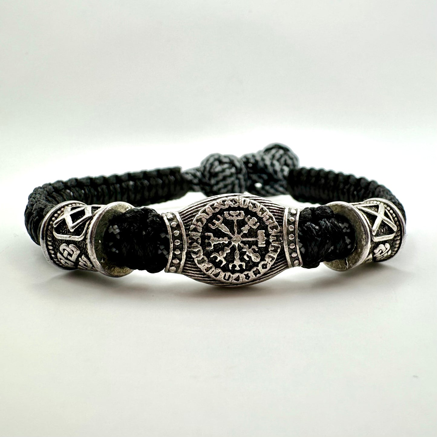Herren-Armband mit Wikinger-Kompass (Vegvísir)