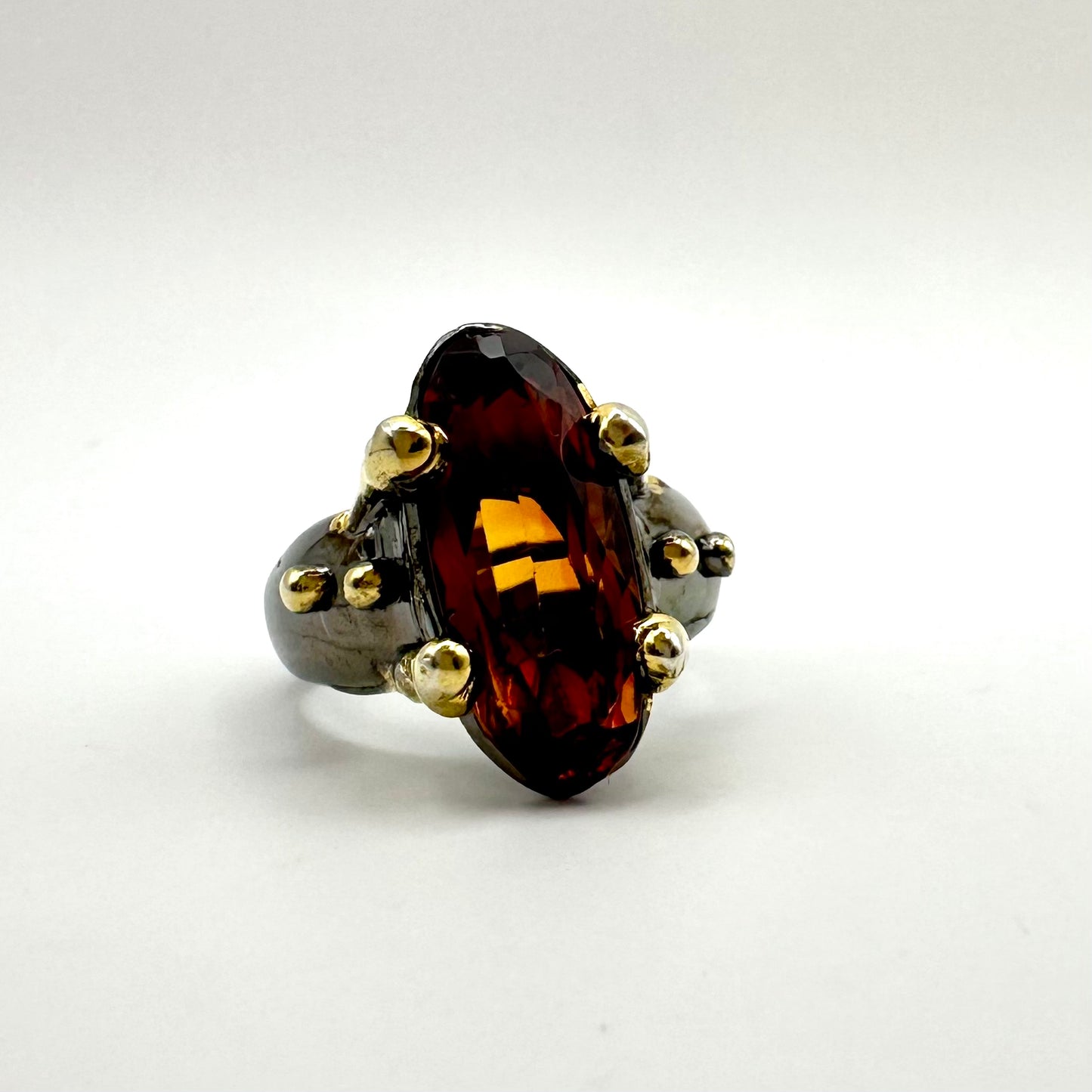 Damen-Ring „Honey Reflection“ aus Sterling-Silber & Citrin