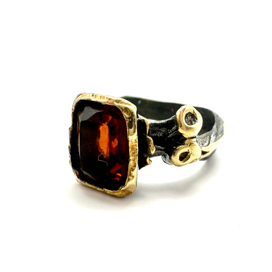 Damen-Ring „Honey Reflection“ aus Sterling-Silber & Citrin