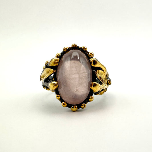 Damen-Ring „Pink Blossom“ aus Sterling-Silber & Rosenquarz