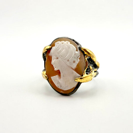 Damen-Ring „Eternal Cameo“ aus Sterling-Silber & Muschel-Gemme