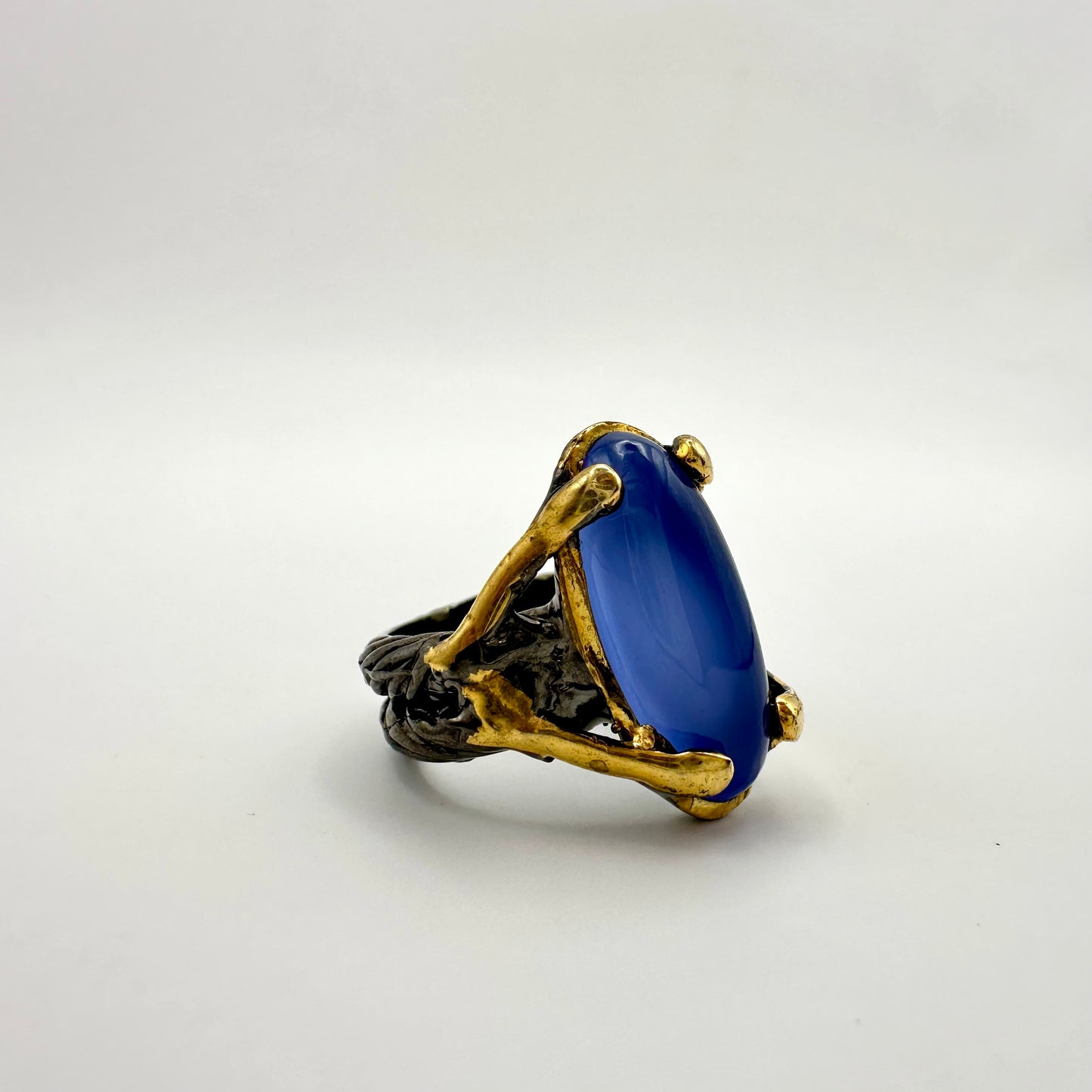 Damen-Ring „Forest Mystery“ aus Sterling-Silber & Chalcedon
