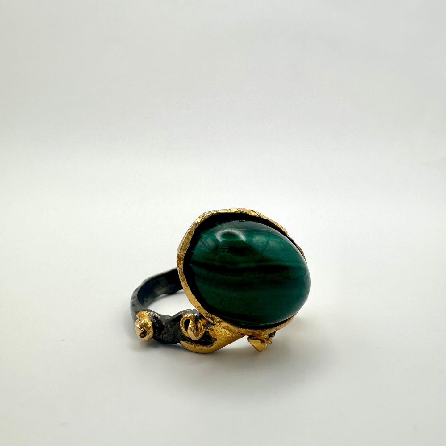Damen-Ring „Arctic Sage“ aus Sterling-Silber & Malachit