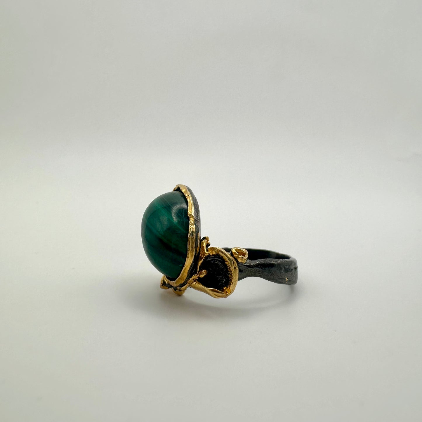 Damen-Ring „Arctic Sage“ aus Sterling-Silber & Malachit