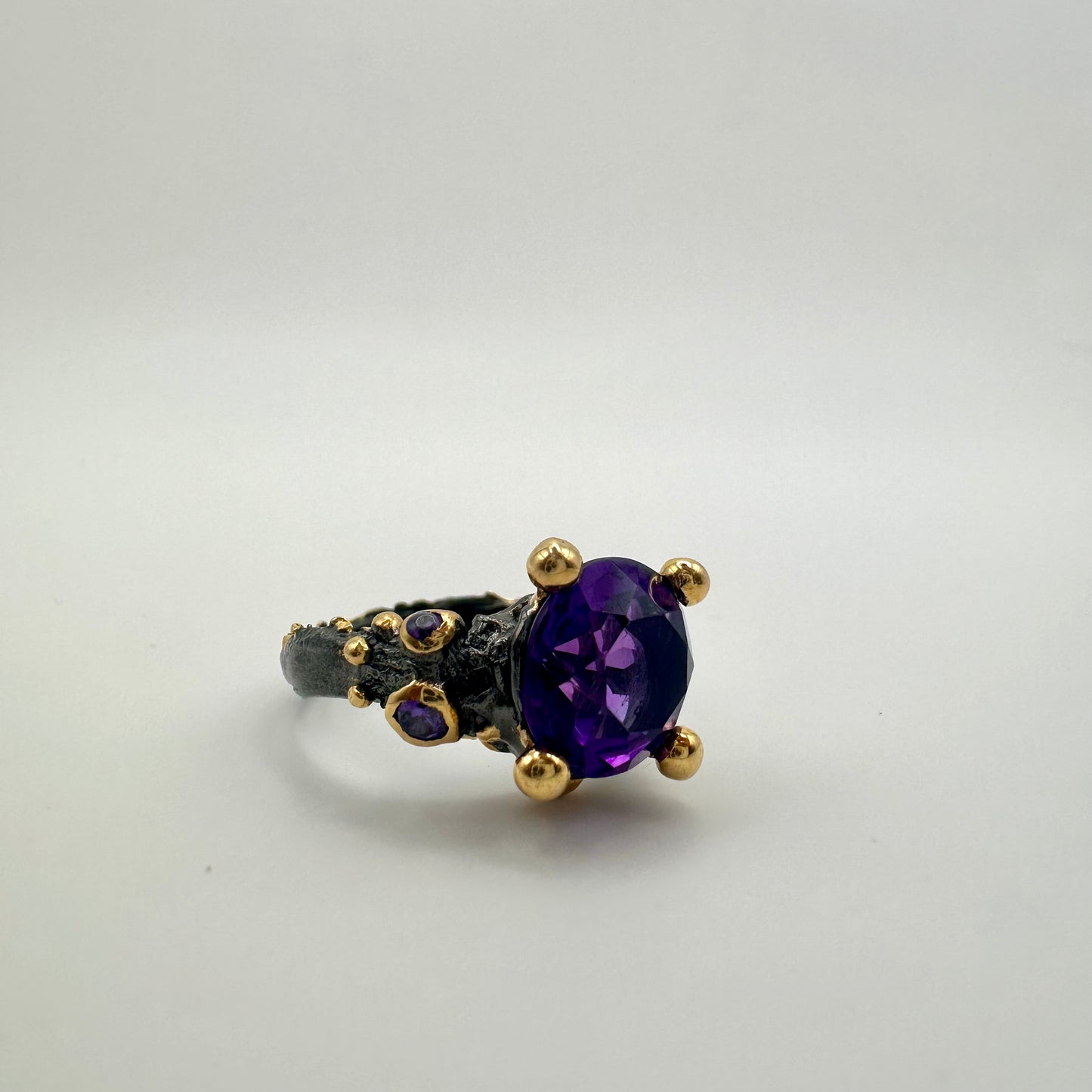 Damen-Ring „Solar Glow“ aus Sterling-Silber & Amethyst
