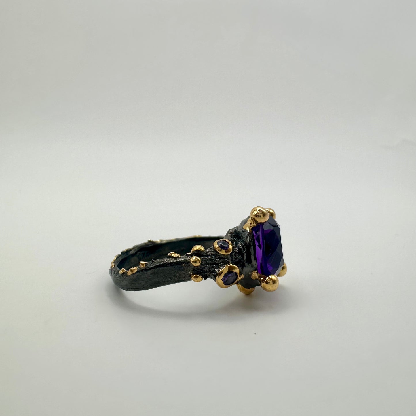 Damen-Ring „Solar Glow“ aus Sterling-Silber & Amethyst