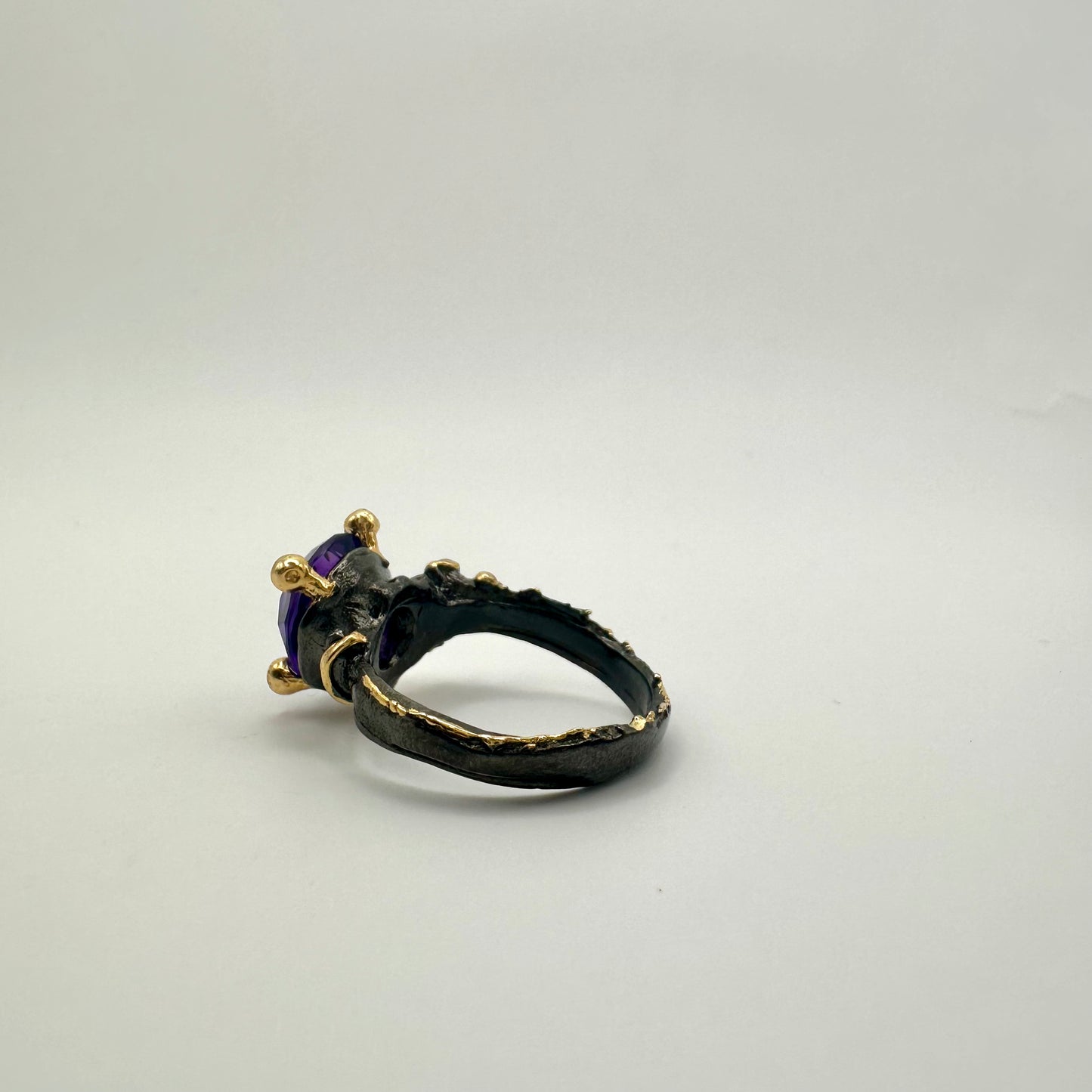 Damen-Ring „Solar Glow“ aus Sterling-Silber & Amethyst
