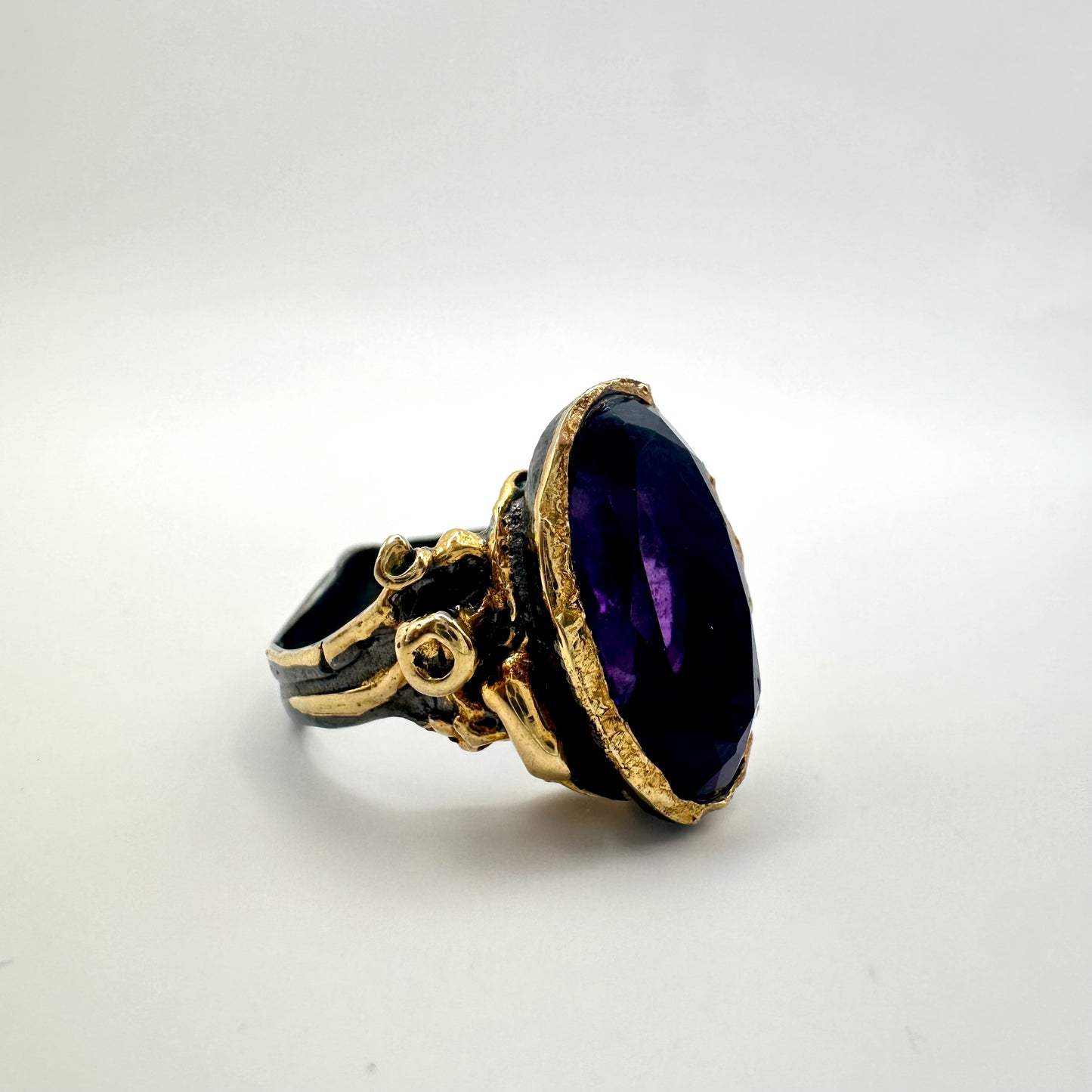 Damen-Ring „Olive Grove“ aus Sterling-Silber & Amethyst