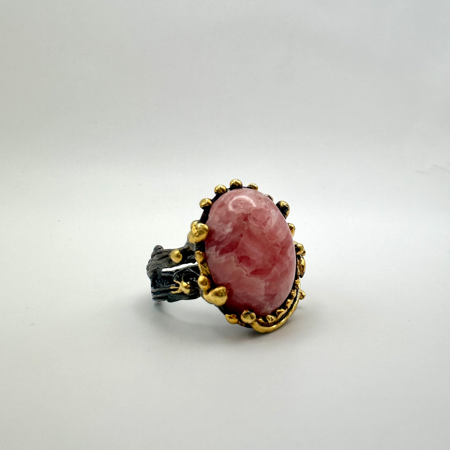 Rhodonit Ring (Bicolor Design)