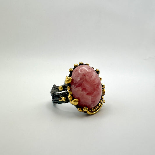 Rhodonit Ring (Bicolor Design)