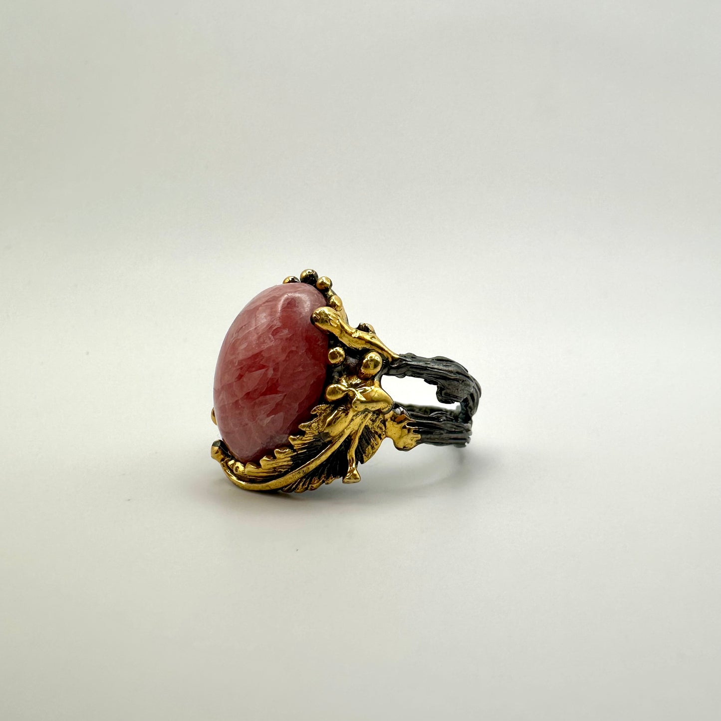 Rhodonit Ring (Bicolor Design)