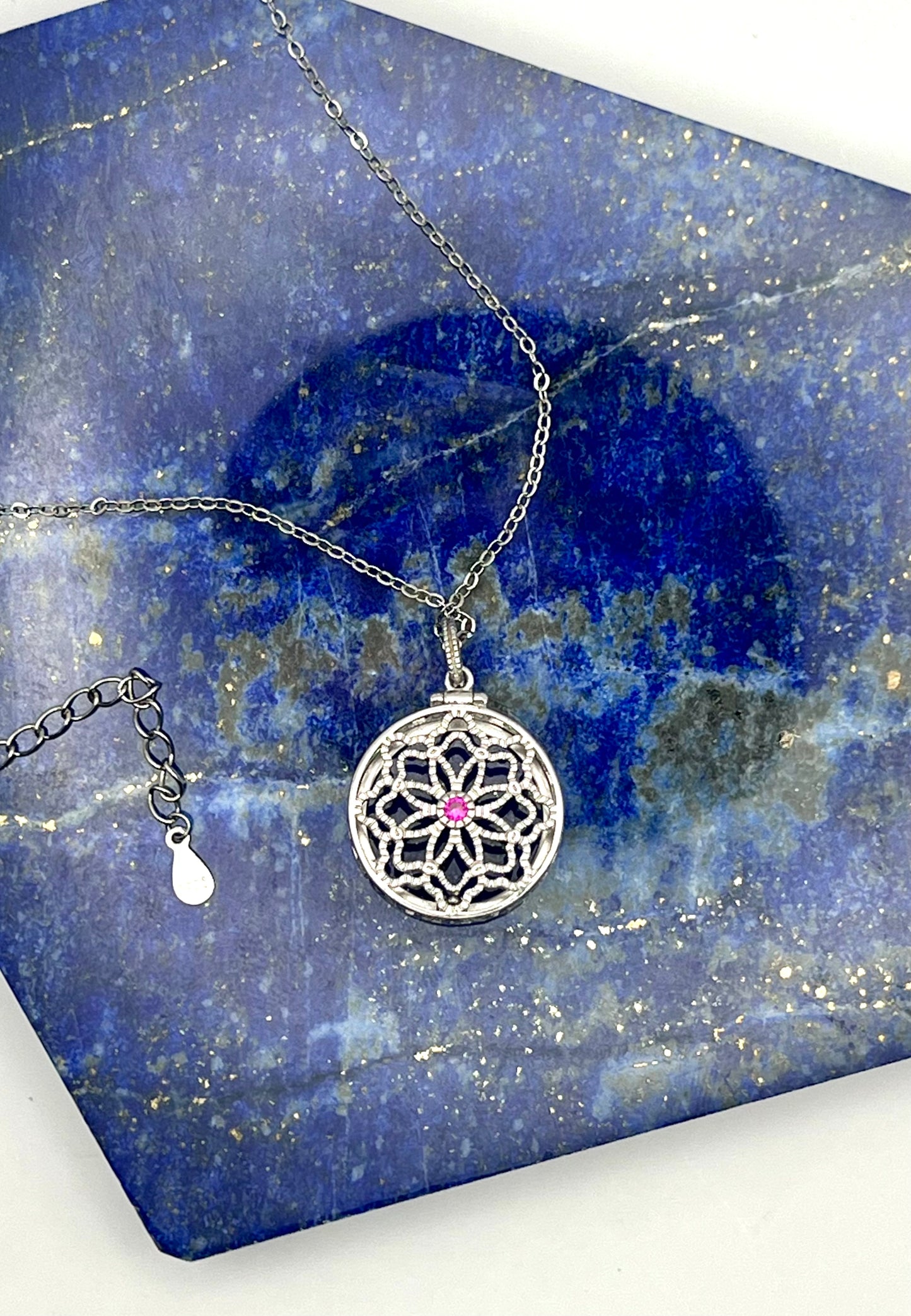 LAPIS LAZULI MEDAILLON &amp; KETTE aus 925er SILBER